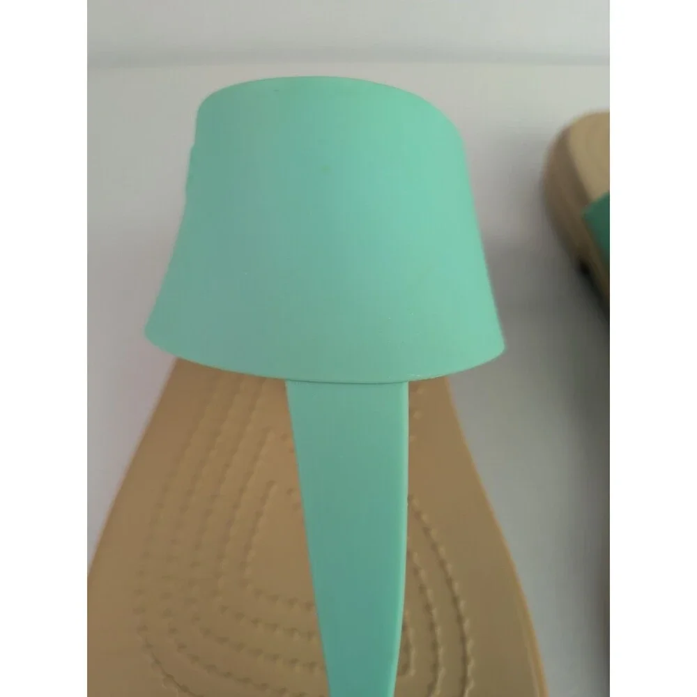 Crocs Tulum Flip Sandals Women’s Size 11 Jade Stone Bright Blue Thong Flop Shoes